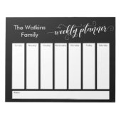 Bloc-note Elaborer le script Simple Black Weekly Planner (Devant)