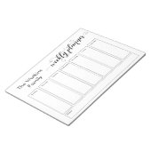 Bloc-note Elaborer le script Simple White Weekly Planner (Incliné)
