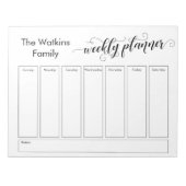 Bloc-note Elaborer le script Simple White Weekly Planner (Devant)
