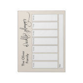 Bloc-note Elaborer Script Simple Weekly Planner, Crème (Tourné)