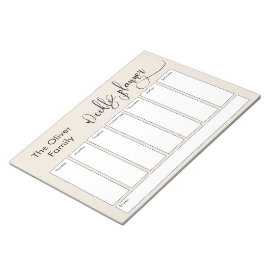 Bloc-note Elaborer Script Simple Weekly Planner, Crème (Incliné)