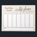 Bloc-note Elaborer Script Simple Weekly Planner, Crème<br><div class="desc">Ce planificateur hebdomadaire polyvalent a été configuré avec des éléments très basiques qui peuvent tous être édités... sauf pour l'en-tête. L'expression "planificateur hebdomadaire" a été rendue dans une police de calligraphie moderne et élaborée et a été placée, sous forme de graphique, en haut de la page. Utilisez les champs modèle...</div>