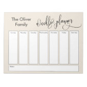Bloc-note Elaborer Script Simple Weekly Planner, Crème (Devant)