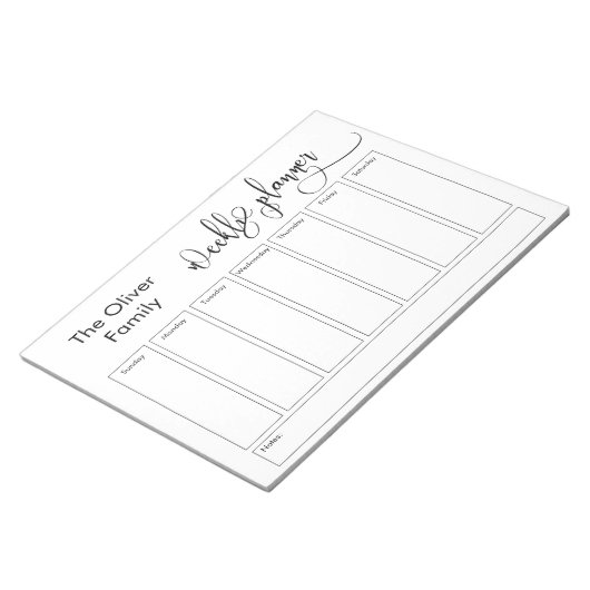 Bloc-note Elaborer un script simple planificateur hebdomadai (Incliné)