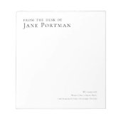 Bloc-note Élégance chic | Moderne | À partir du bureau de | (Devant)