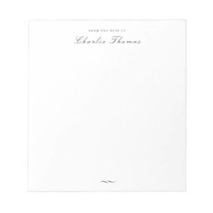 Bloc-note Élégance classique Script Papier à lettres personn