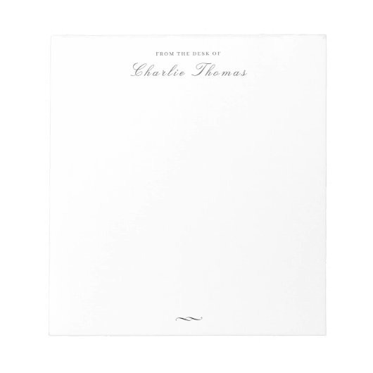 Bloc-note Élégance classique Script Papier à lettres personn (Devant)