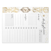 Bloc-note Élégance de l'organisation | Gold Pearl Jewel Dail (Devant)