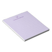 Bloc-note Élégance Simple Monogramme Ligné Violet (Incliné)