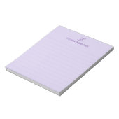 Bloc-note Élégance Simple Monogramme Ligné Violet (Tourné)