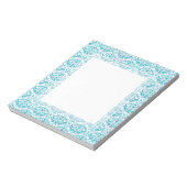 Bloc-note Elégant Aqua bleu Turquoise Calligraphique Damask (Tourné)