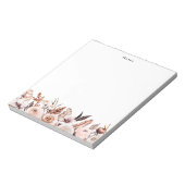 Bloc-note Élégant aquarelle bohème floral personnalisé (Tourné)