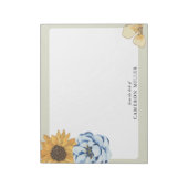 Bloc-note Élégant aquarelle Floral De la part de (Tourné)