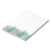 Bloc-note Elégant aquarelle Pins d'hiver Personnalisé (Tourné)