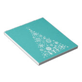 Bloc-note élégant arbre de Noël blanc et turquoise (Incliné)