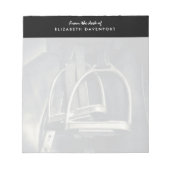 Bloc-note Élégant bâton d'argent sur selle d'équitation angl (Devant)