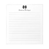 Bloc-note Elegant Black Bow Handwritten Custom Name Lined  (Devant)