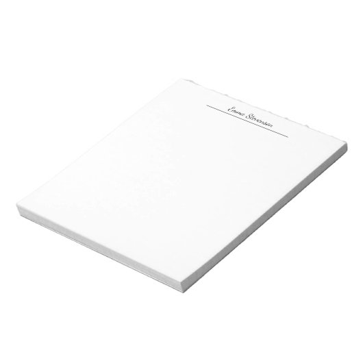 Bloc-note Elegant Black & White Handwriting Professional (Tourné)