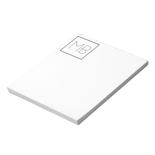 Bloc-note Élégant Blanc Monogrammé Unique (Tourné)