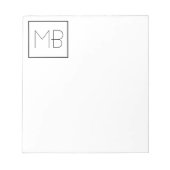Bloc-note Élégant Blanc Monogrammé Unique (Devant)