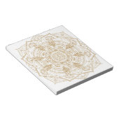 Bloc-note Elégant blanc & or Mandala conception main dessiné (Incliné)