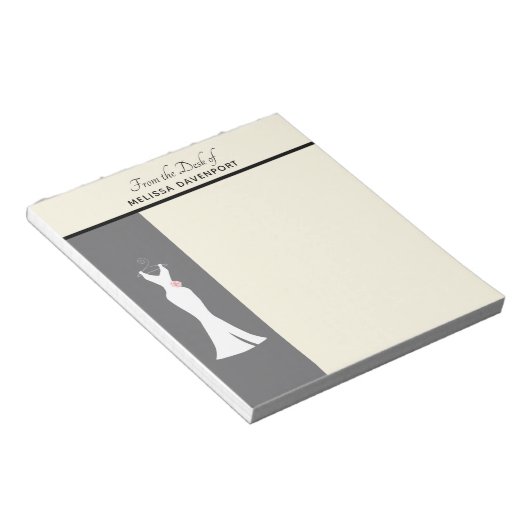 Bloc-note Elégant blanc sur gris - Design simple et élégant (Incliné)