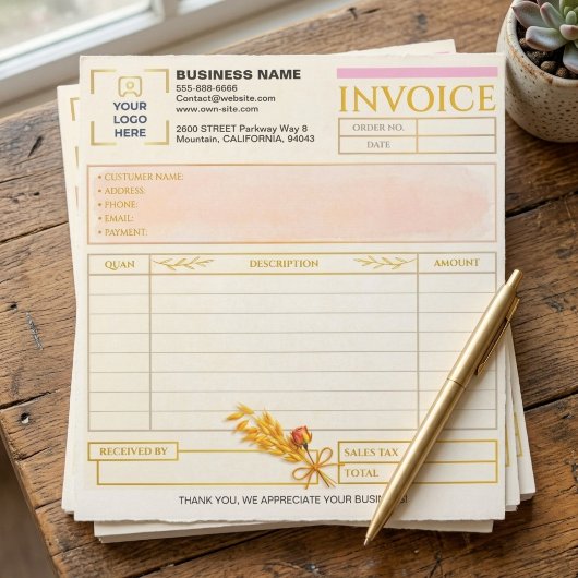 Bloc-note Élégant Bloc de Facture de Vente pour Petites Entr