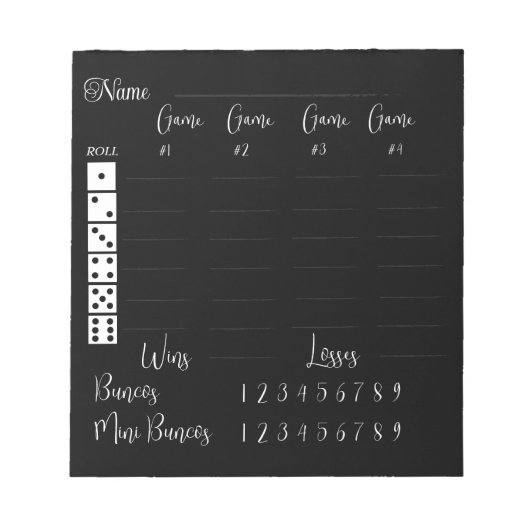 Bloc-note Élégant bloc de score bunco (Devant)