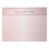 Bloc-note Elégant Blush Faux Rose Gold | Nom et initiales (Devant)