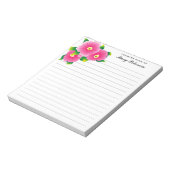 Bloc-note Elegant Blush Watercolor Flowers Personalized (Tourné)