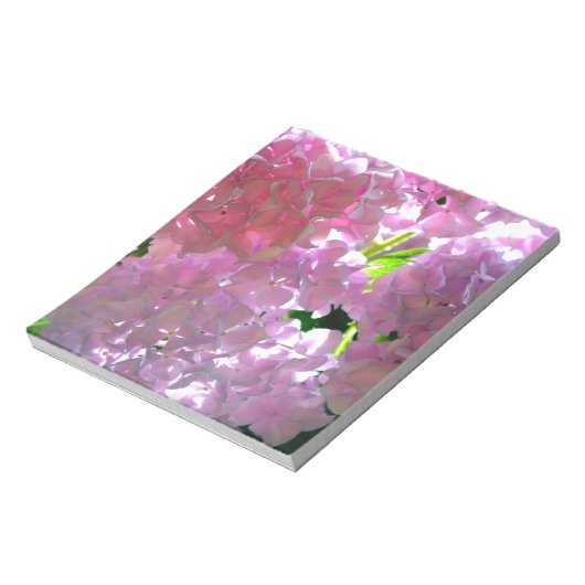 Bloc-note Élégant boho rose florales fleurs hydrangées (Tourné)