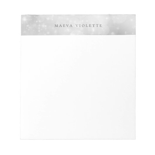 Bloc-note Elégant Bokeh Argent (Devant)