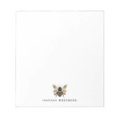 Bloc-note Elegant Botanical Gold Bee Personalized  (Devant)