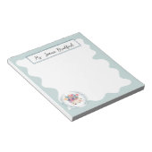 Bloc-note Elégant bouquet floral avec nom (Incliné)