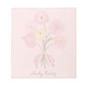 Bloc-note Élégant Bow rose floral (Devant)