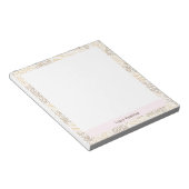 Bloc-note Elégant cadre Confetti Gold Foil Blanc (Incliné)