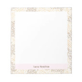 Bloc-note Elégant cadre Confetti Gold Foil Blanc (Devant)