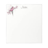 Bloc-note Elégant Chic Aquarelle Oiseaux Rose Or Floral (Devant)