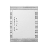 Bloc-note Élégant Chic Argent Blanc Rayé De Bureau de (Tourné)
