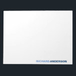 Bloc-note Élégant Chic Blue Modern Bold Police Pour Lui Nom<br><div class="desc">Le design présente votre prénom et votre nom de famille dans une typographie de police en gras et deux nuances différentes de bleu. Vous pouvez customiser plus loin les couleurs avec l'option "Personnaliser It".</div>