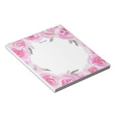 Bloc-note Élégant Chic Romantique Rose Aquarelle Fleurs (Incliné)