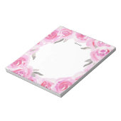 Bloc-note Élégant Chic Romantique Rose Aquarelle Fleurs (Tourné)