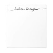Bloc-note Élégant Chic Swash Script Nom Calligraphie (Devant)