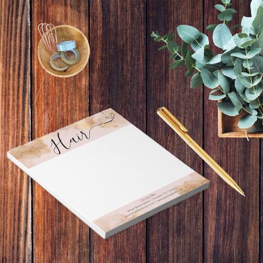 Bloc-note Elégant coiffeur coiffeur Ciseaux d'or rose