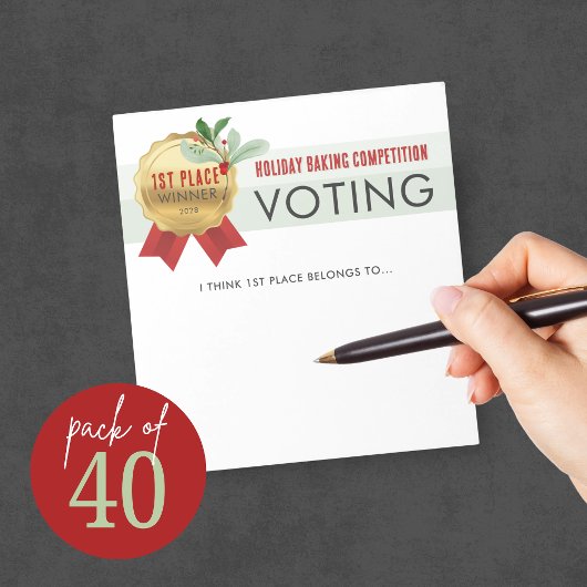 Bloc-note Élégant concours de vacances Voting Notepad Pack d