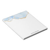 Bloc-note Élégant Cool Bleu Agate avec ruban Parties scintil (Incliné)