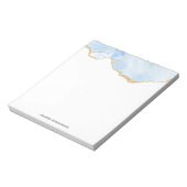 Bloc-note Élégant Cool Bleu Agate avec ruban Parties scintil (Tourné)