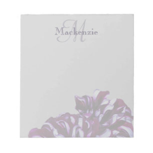 Bloc-note Élégant dahlia violet fleurs monogramme nom person