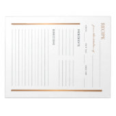 Bloc-note Élégant de la cuisine de feuille de recette vierge (Devant)