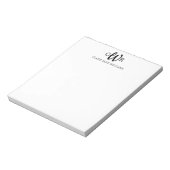 Bloc-note Élégant Design Moderne 3 Monogrammes Script initia (Tourné)